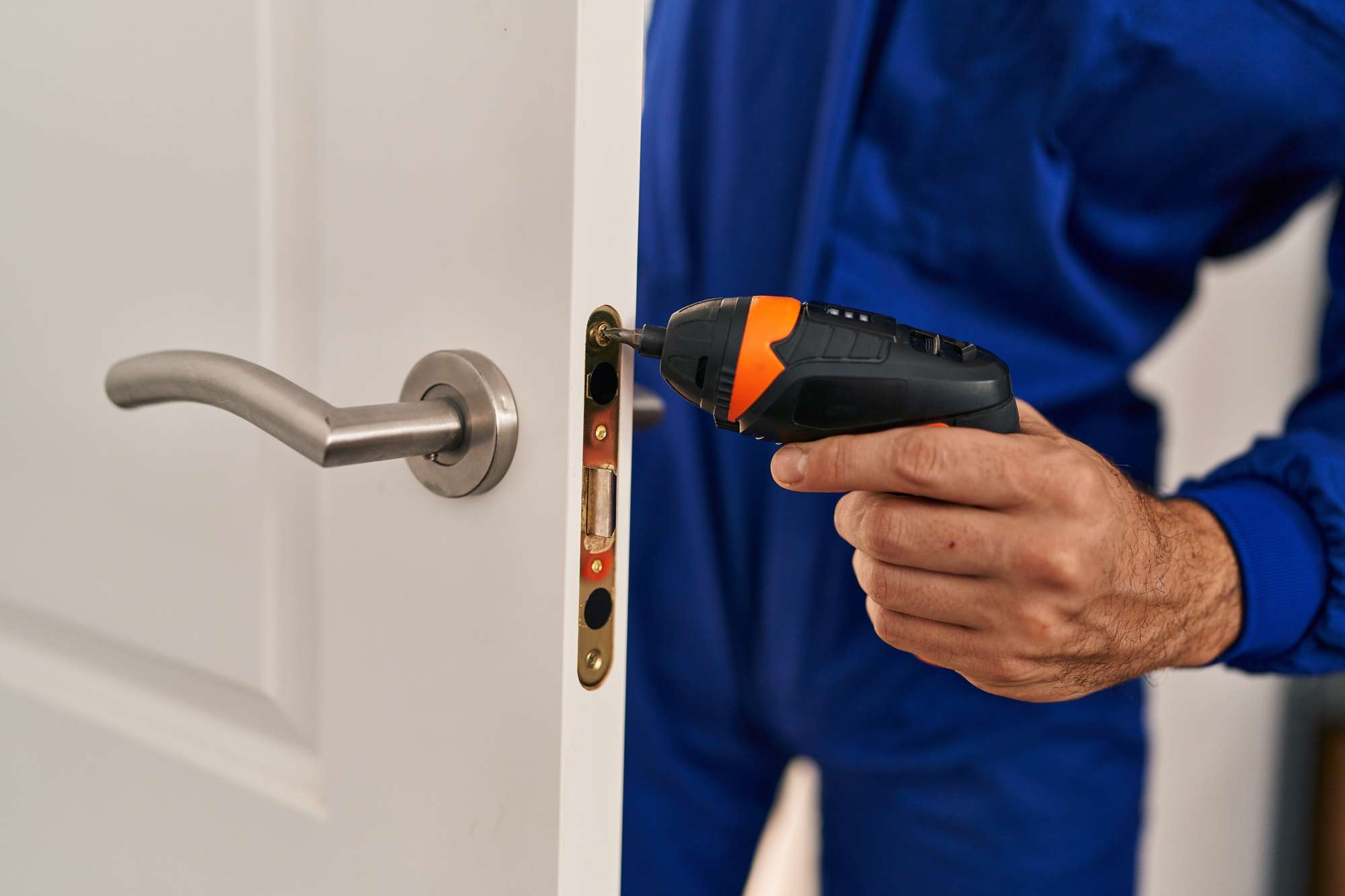 Local locksmith at a door